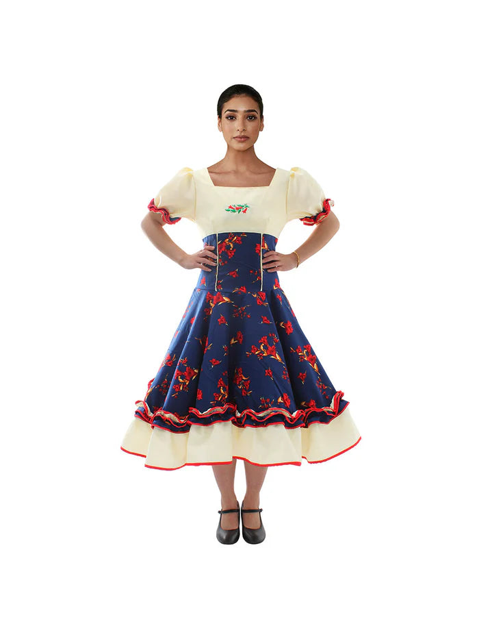Vestido Competencia Huasa Chinita Floreado