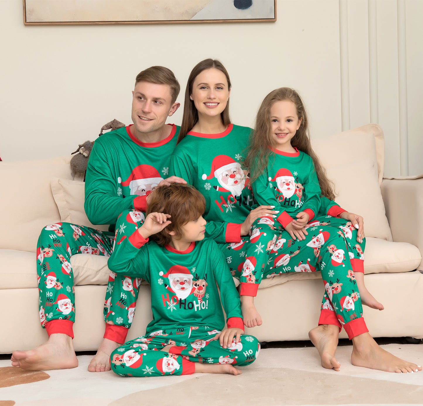Pijamas de Navidad para la familia con estampado de Santa Claus. COMPRA INTERNACIONAL