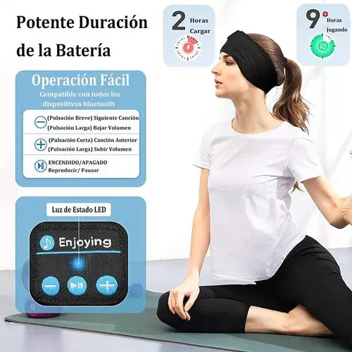 Antifaz con audífonos para hacer deporte o dormir