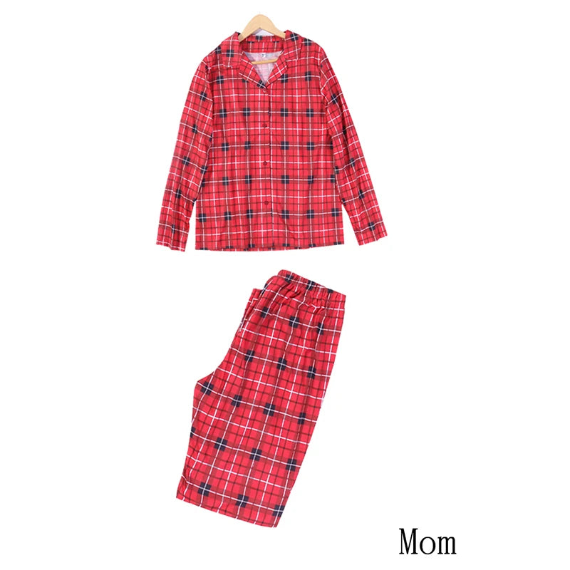 Pijamas para la Familia - Con Estampado a Cuadros de Algodón para Madre, Padre, Bebé, Niños y Perro COMPRA INTERNACIONAL