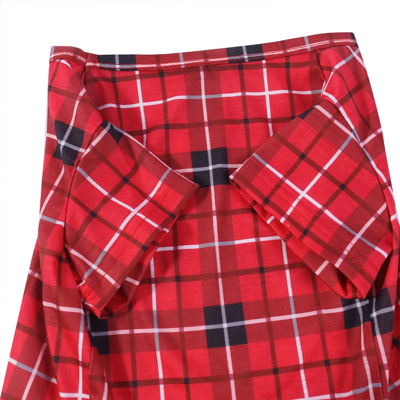 Pijamas para la Familia - Con Estampado a Cuadros de Algodón para Madre, Padre, Bebé, Niños y Perro COMPRA INTERNACIONAL
