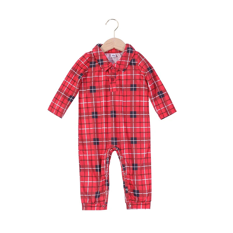 Pijamas para la Familia - Con Estampado a Cuadros de Algodón para Madre, Padre, Bebé, Niños y Perro COMPRA INTERNACIONAL