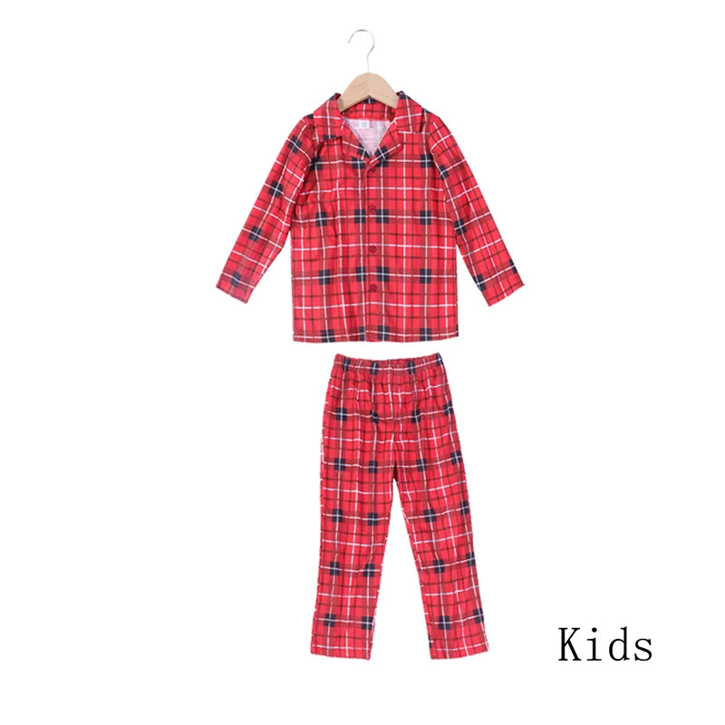 Pijamas para la Familia - Con Estampado a Cuadros de Algodón para Madre, Padre, Bebé, Niños y Perro COMPRA INTERNACIONAL
