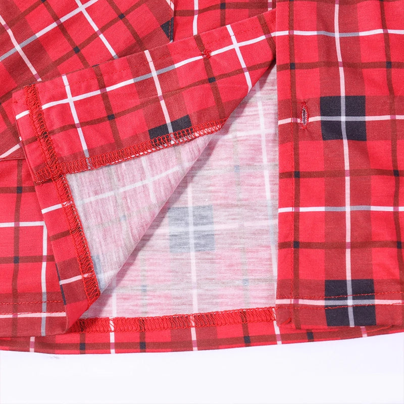 Pijamas para la Familia - Con Estampado a Cuadros de Algodón para Madre, Padre, Bebé, Niños y Perro COMPRA INTERNACIONAL