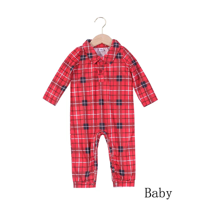 Pijamas para la Familia - Con Estampado a Cuadros de Algodón para Madre, Padre, Bebé, Niños y Perro COMPRA INTERNACIONAL