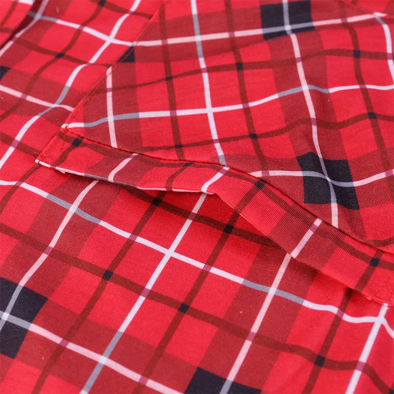 Pijamas para la Familia - Con Estampado a Cuadros de Algodón para Madre, Padre, Bebé, Niños y Perro COMPRA INTERNACIONAL