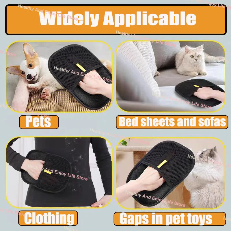 Guantes multifuncionales doble cara para limpieza de pelo de mascotas – prácticos, cómodos y fáciles de usar.
