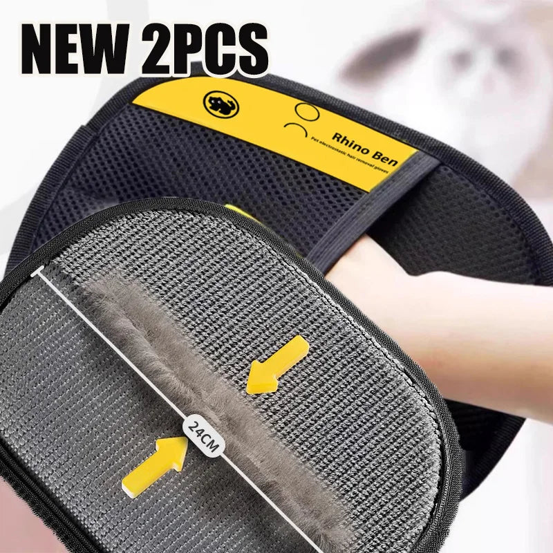Guantes multifuncionales doble cara para limpieza de pelo de mascotas – prácticos, cómodos y fáciles de usar.