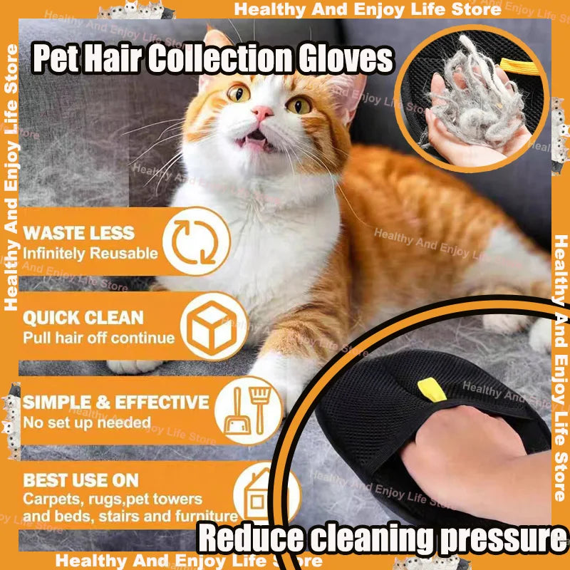 Guantes multifuncionales doble cara para limpieza de pelo de mascotas – prácticos, cómodos y fáciles de usar.