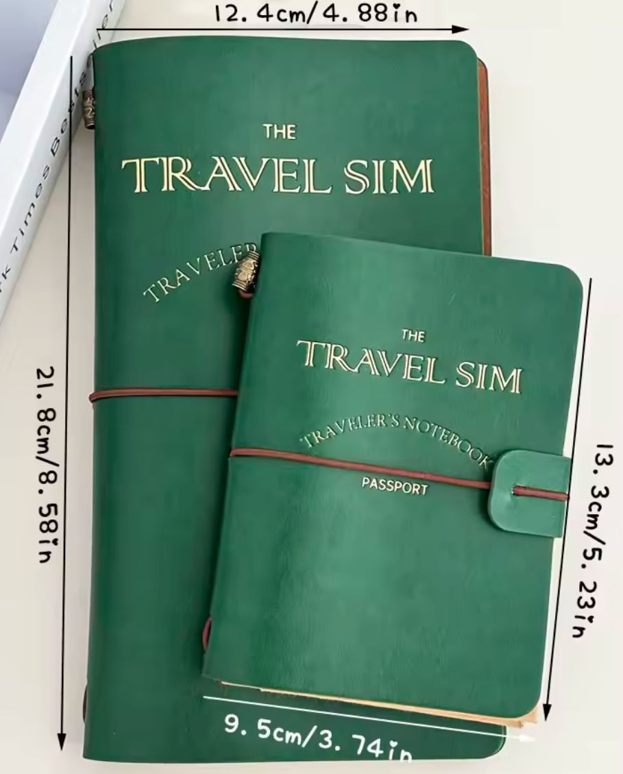 Cuaderno de viaje tipo pasaporte – estilo vintage.
