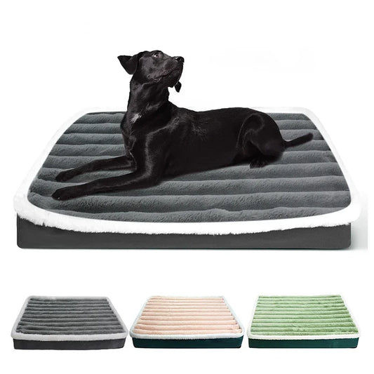 Cama Ortogonal de Espuma Deluxe Ultra Plush para Perros y Gatos- Alfombrillas Rectangulares para Gatos y Perros / Cojín de Colchón para Mascotas con Cubierta Desmontable, Ideal para mascotas  Pequeñas y Grandes. COMPRA INT