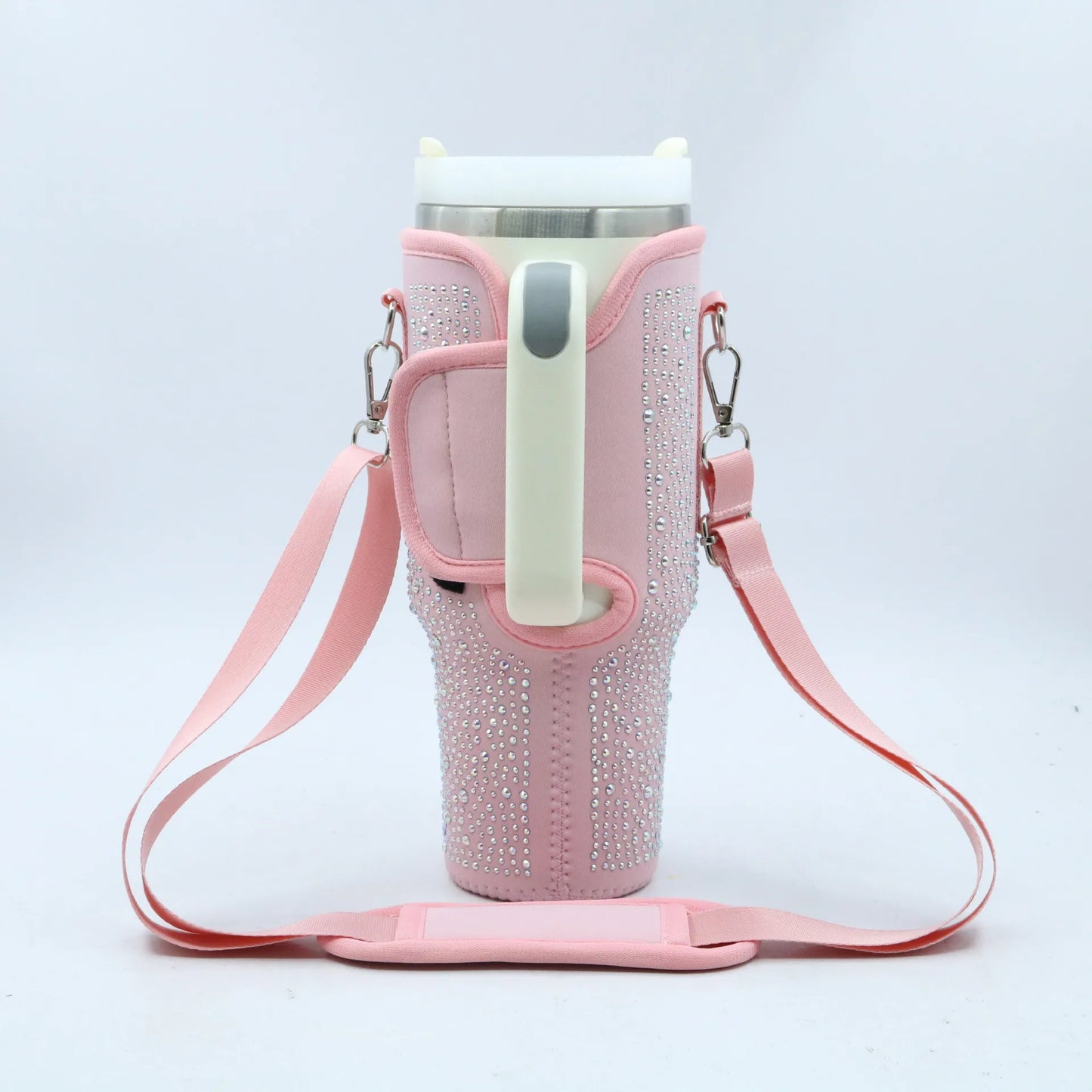 Porta Botella de  brillantes con Diseño de Diamante para Jarras Stanley de 40 OZ - Funda Portátil con Asa para Llevar y Transportar, Ideal para Accesorios de Bebida al Aire Libre.