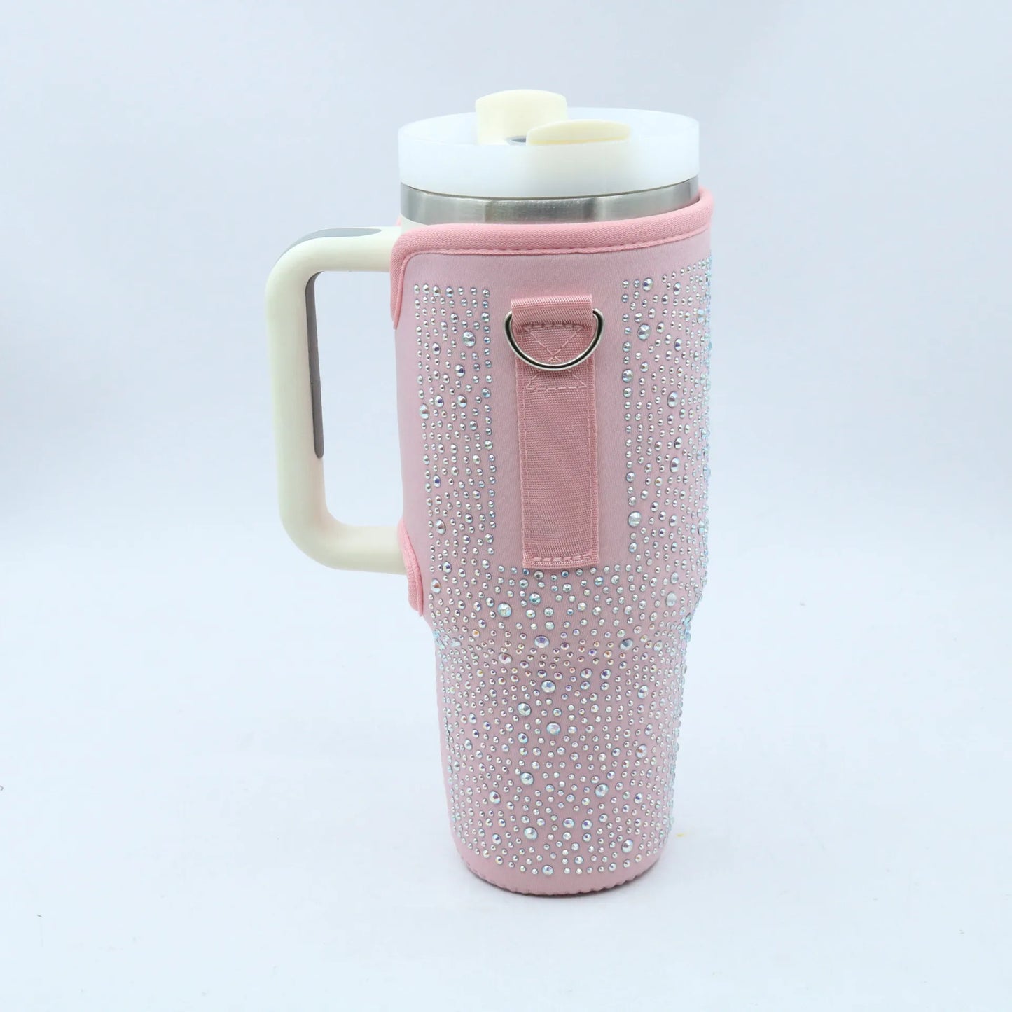 Porta Botella de  brillantes con Diseño de Diamante para Jarras Stanley de 40 OZ - Funda Portátil con Asa para Llevar y Transportar, Ideal para Accesorios de Bebida al Aire Libre.