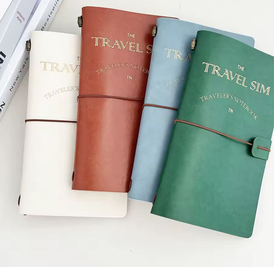 Cuaderno de viaje tipo pasaporte – estilo vintage.